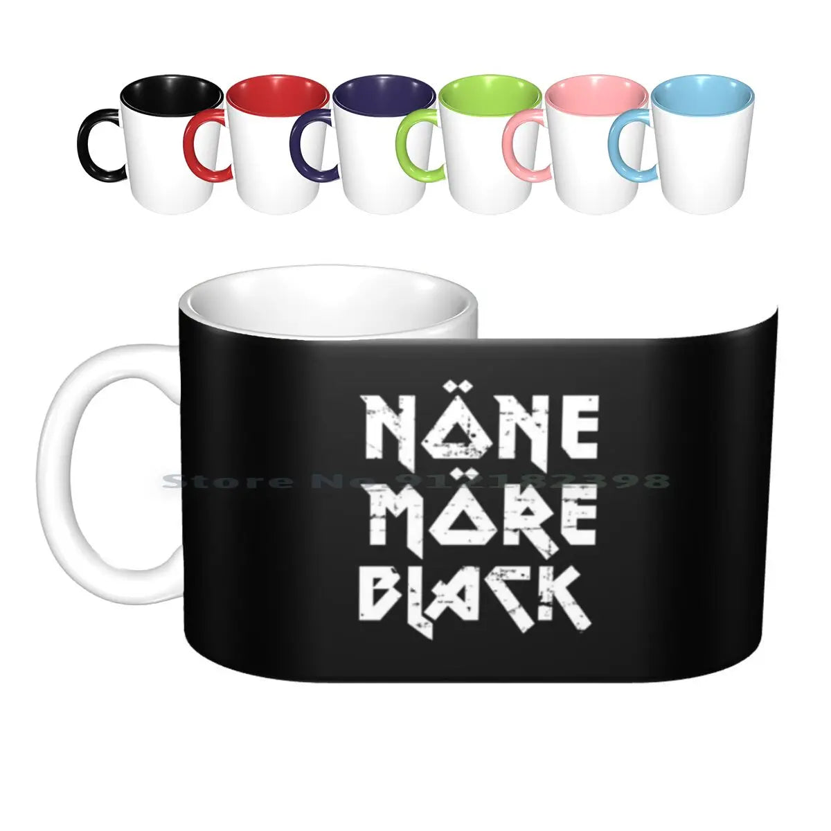 None More Black Ceramic Mugs Coffee Cups Milk Tea Mug None More Black Black Spinal Tap Band Funny Heavy Metal Music Movie - Premium Mug from Lizard Vigilante - Just $17.69! Shop now at Lizard Vigilante