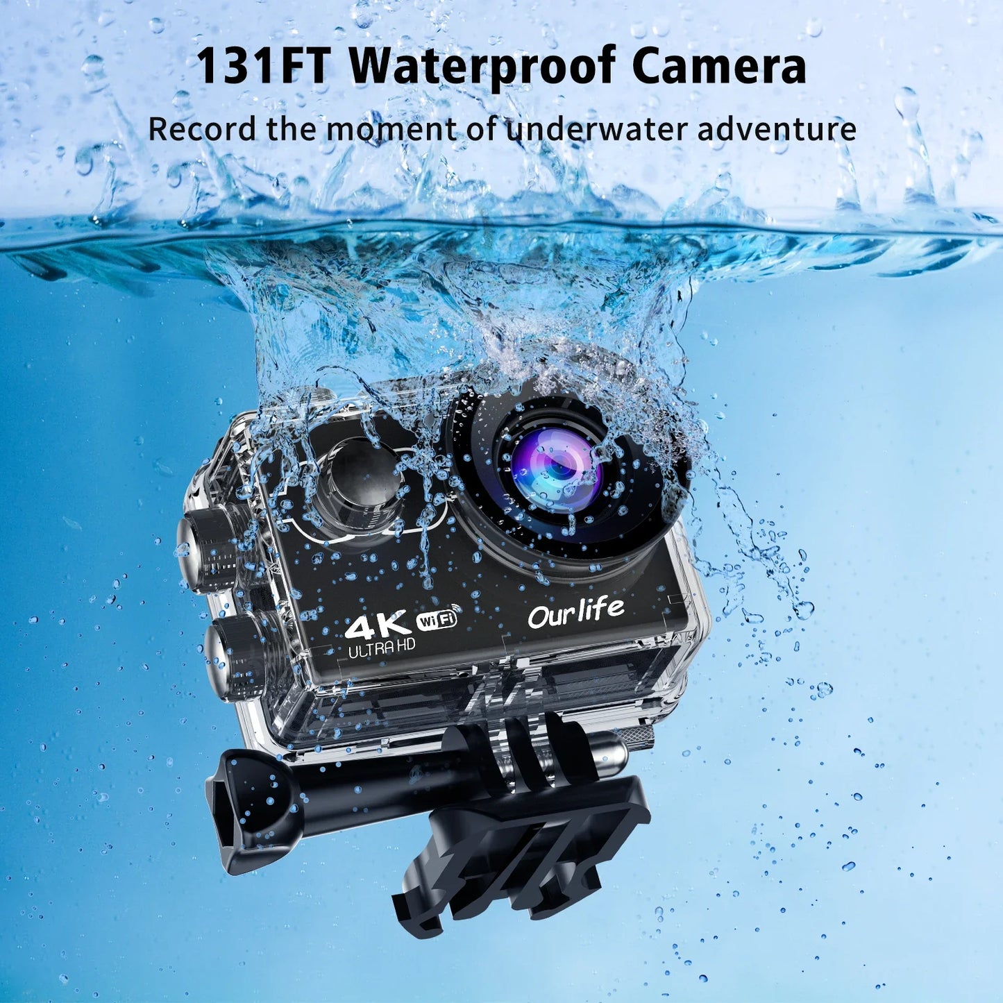 2025 new 4K Ultra HD wide angle sport dv 2.0 inch action camera with full accessories 1350 mAh battery