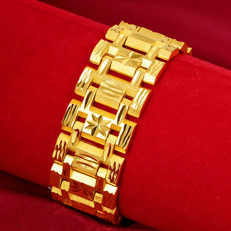 DIWENFU 18K Yellow Gold Luxury Chain Bracelet – Bold Unisex Link Jewelry for Engagement, Wedding & Streetwear Power Moves - Premium bracelet from dsers - Just $102.99! Shop now at Lizard Vigilante