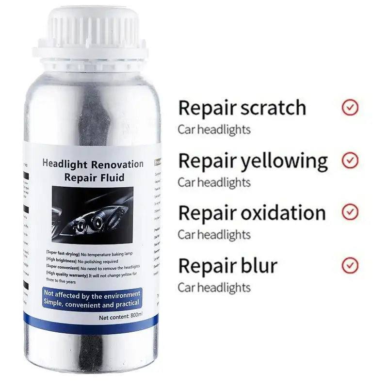 Car Headlight Lens Restoration Kit with EU/US Plug Headlamp Restore Polishing Cleaning Tools 100ml/200ml