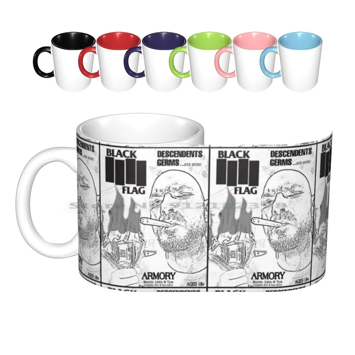 Black Flag Armory Ceramic Mug – Punk, Thrash Metal, and Protest-Themed Coffee Cup - Premium Ceramic Mugs from Lizard Vigilante - Just $22.88! Shop now at Lizard Vigilante