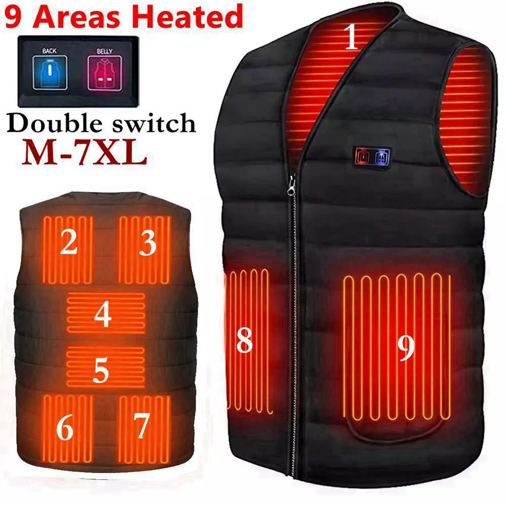 Men's Smart Heating Cotton Vest - 9 Heating Areas for Ultimate Warmth | Casual Flexible Thermal Jacket (M-7XL) - Premium heated vest from Lizard Vigilante - Just $46.88! Shop now at Lizard Vigilante