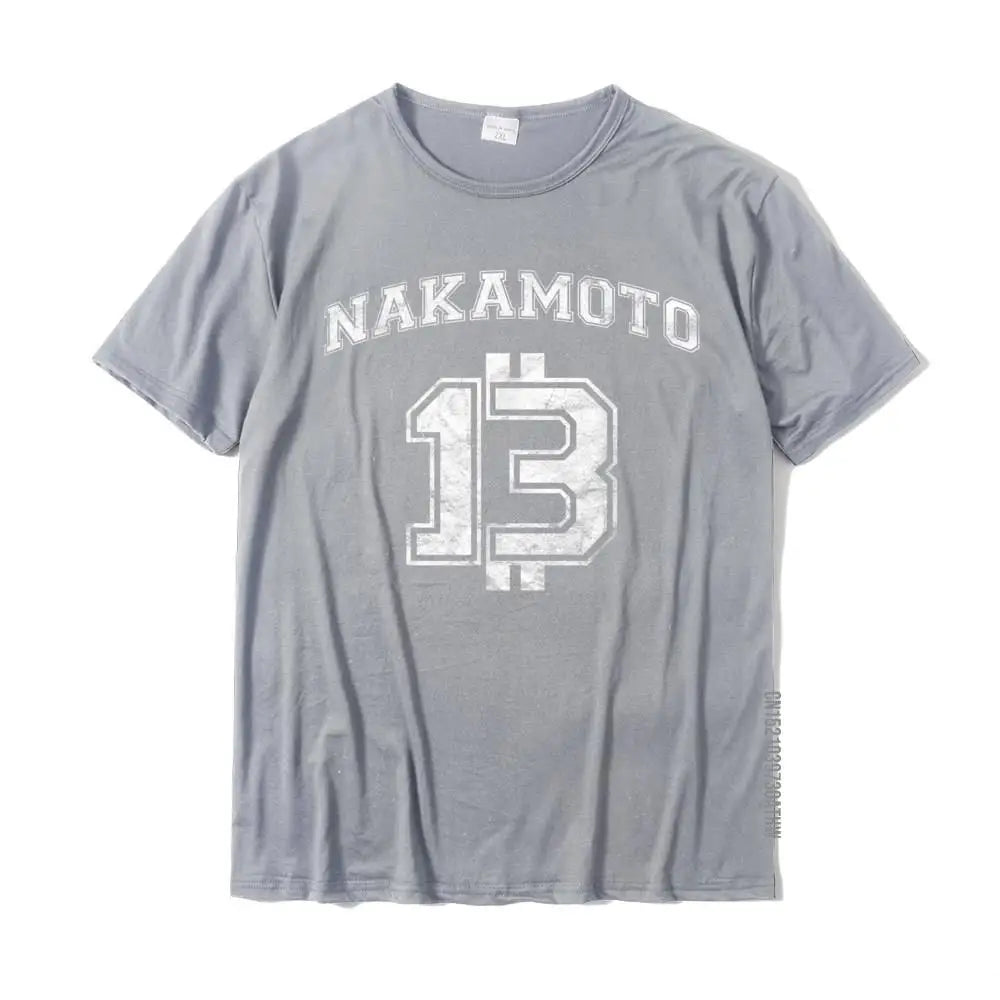 Satoshi Nakamoto Bitcoin Distressed Logo T Shirt Oversized Cotton Casual Streetwear Tee