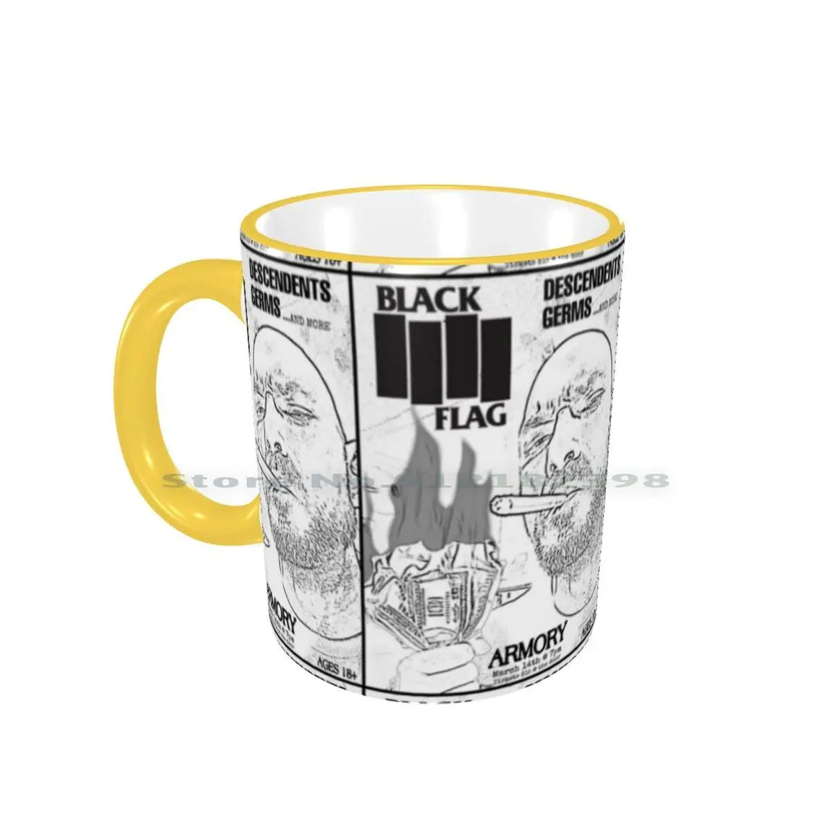 Black Flag Armory Ceramic Mug – Punk, Thrash Metal, and Protest-Themed Coffee Cup - Premium Ceramic Mugs from Lizard Vigilante - Just $22.88! Shop now at Lizard Vigilante