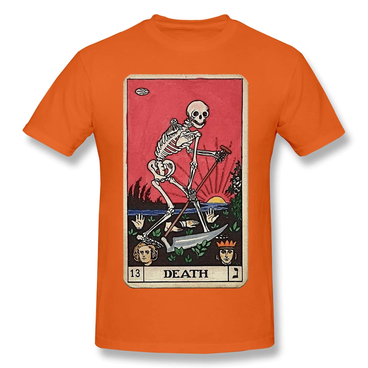 Death Tarot Card Gothic T-Shirts for Men Funny Crewneck Cotton T Shirt - Lizard Vigilante