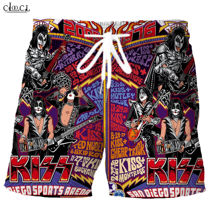 KISS Band 3D Print Men's Summer Fashion Shorts For Comfort - Premium shorts from Lizard Vigilante - Just $30.99! Shop now at Lizard Vigilante