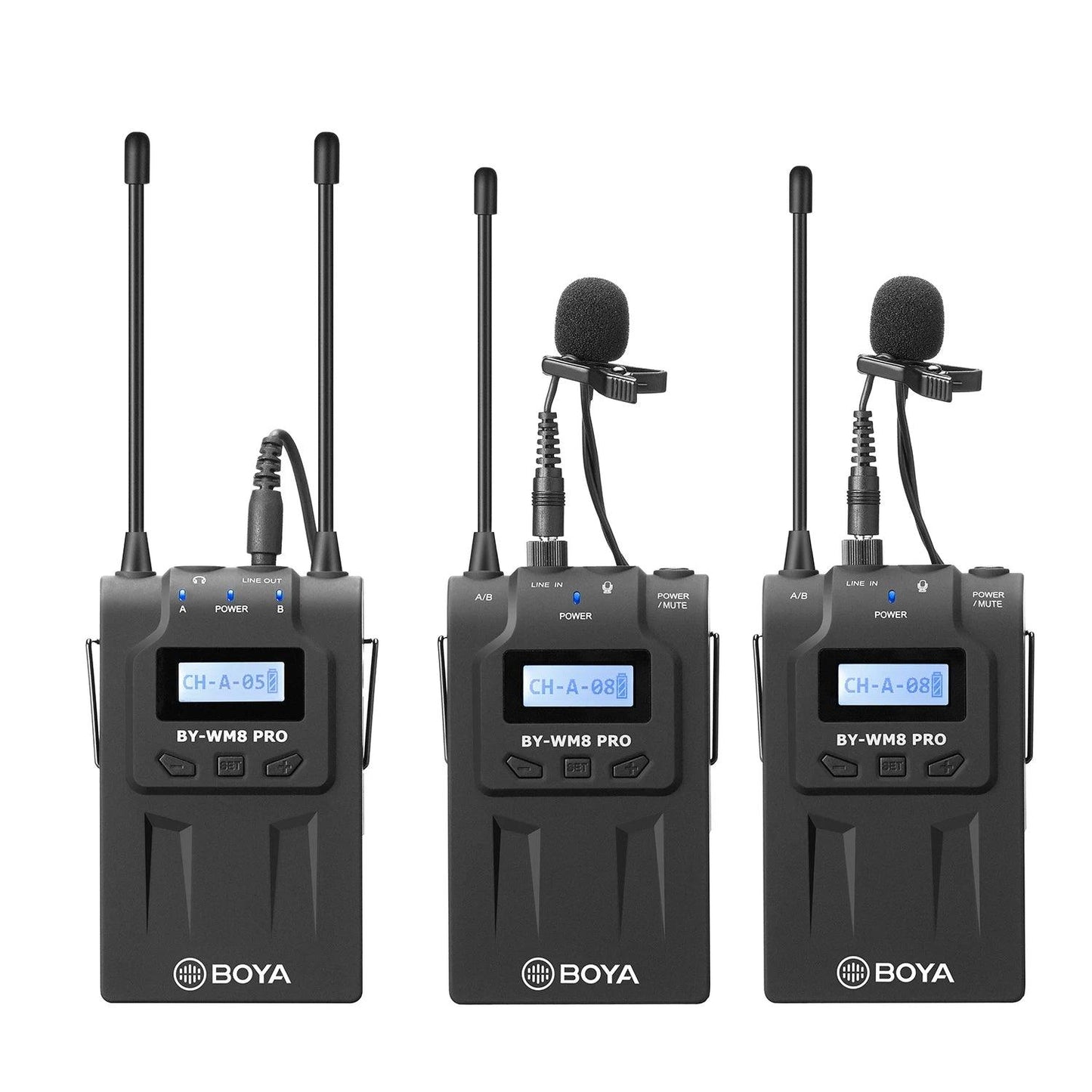 BOYA BY-WM8 Pro Professional Dual-Channel UHF Wireless Lavalier Lapel Microphone System for Camera iPhone PC DSLR LiveBroadcast - Lizard Vigilante