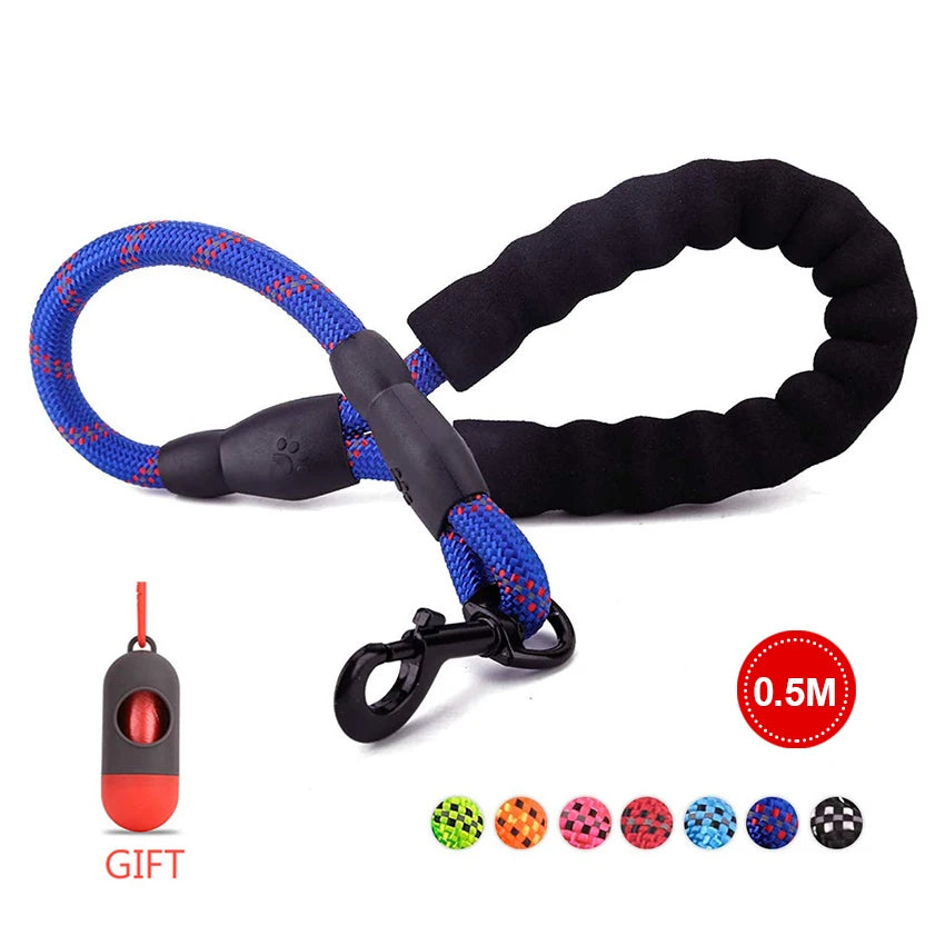 Reflective Strong Dog Leash 1.5M Long - Heavy Duty Nylon Rope Leash with Padded Handle for Comfortable Training and Walking - Premium pet leash from Lizard Vigilante - Just $18.88! Shop now at Lizard Vigilante