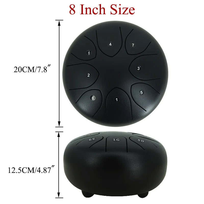 6 Inch 8 Inch Tongue Drum 8 Tune Steel Hand Pan Drum Tank Drums With Drumsticks Padding Bag Percussion Instruments Accessories - Premium  from Lizard Vigilante - Just $19.99! Shop now at Lizard Vigilante