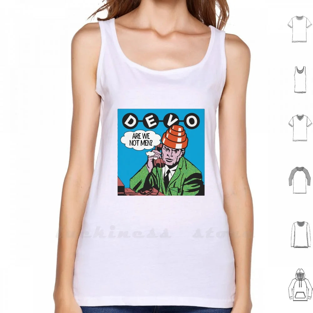 Devo Are We Not Men ? Sleeveless Tank Top Vest Cotton Devo Are We Not Men Devo Helmet Devo Hat Devo Are We Not Men Whip It New - Lizard Vigilante