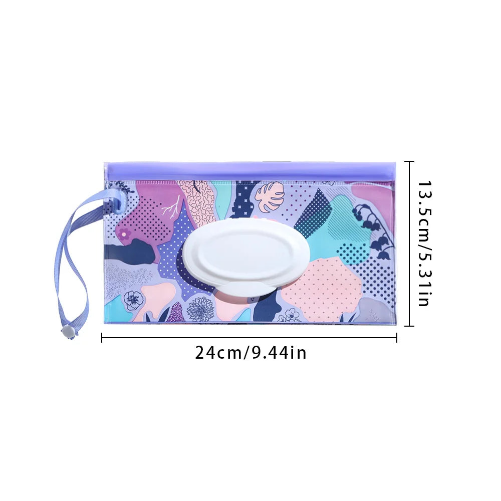 NEW Portable EVA Baby Wet Wipe Holder Case Reusable Refillable Wet Wipe Bag Tissue Box Snap-Strap Cosmetic Pouch Home Storage