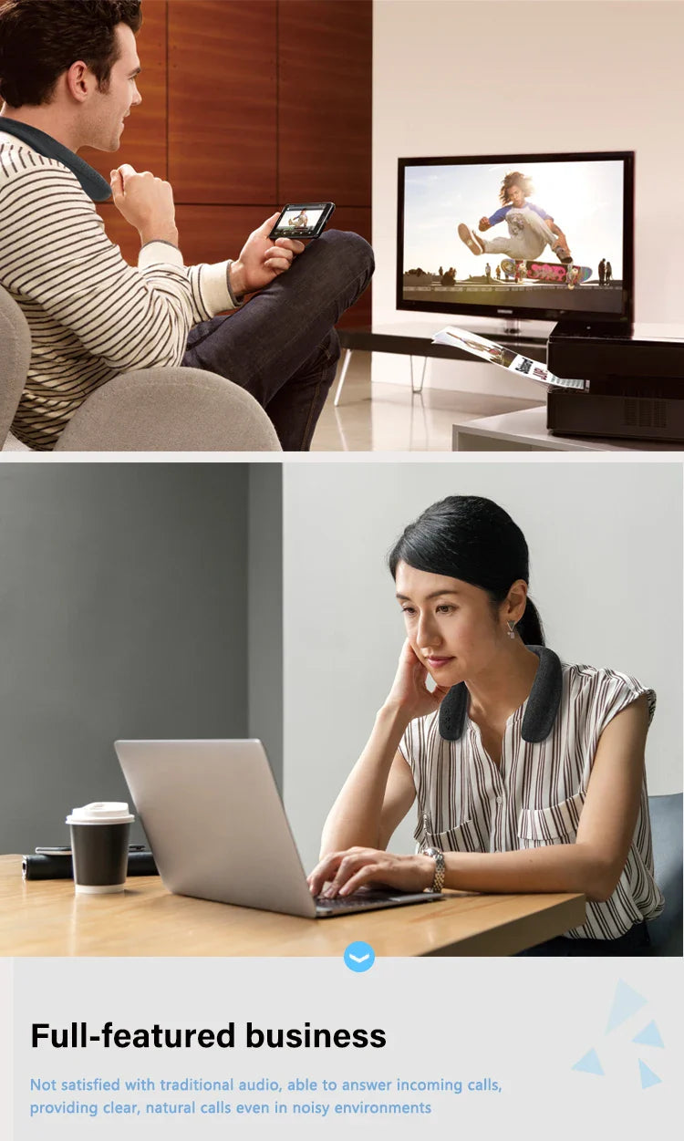 Neckband Bluetooth Speakers 12H music Wireless Wearable Speaker True 3D Stereo Sound Portable Personal Speakers with microphone