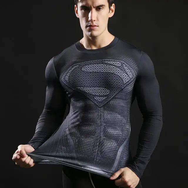 Superheroes 3D Printed Tshirts Men Compression Shirts Long Sleeve Tops Fitness T-shirts Novelty Slim Tights Tee Male Cosplay Costume - Premium  from Lizard Vigilante - Just $23.99! Shop now at Lizard Vigilante