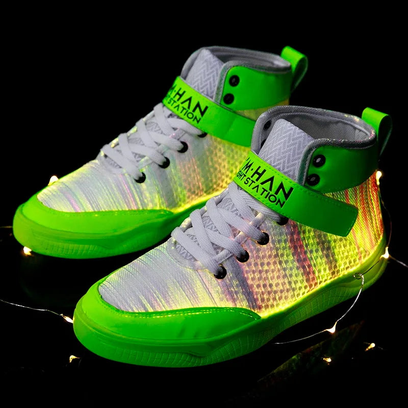 UncleJerry 2020 New Fiber Optic Shoes big boys girls and adult USB Rechargeable Glowing Sneakers Party Shoes Cool Street Shoes - Premium  from Lizard Vigilante - Just $73.99! Shop now at Lizard Vigilante