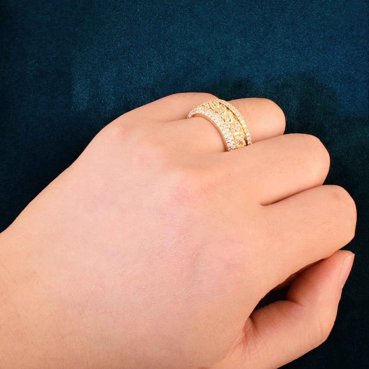 Solid Spinning Cuban Ring For Men Hip Hop RINGS Gold Color Ice Out Cubic Zirconia Fashion Rock Jewelry Gift - Premium  from Lizard Vigilante - Just $31.99! Shop now at Lizard Vigilante