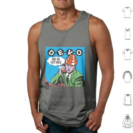 Devo Are We Not Men ? Sleeveless Tank Top Vest Cotton Devo Are We Not Men Devo Helmet Devo Hat Devo Are We Not Men Whip It New - Premium Tank Top from Lizard Vigilante - Just $18.99! Shop now at Lizard Vigilante