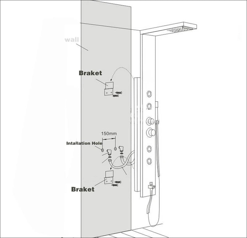 Luxury LED Shower Column Faucet Brushed Nickel SPA Massage Jet Shower Panel Tower Tap Digital Temperature Screen Bathroom Faucet - Premium  from Lizard Vigilante - Just $180.99! Shop now at Lizard Vigilante