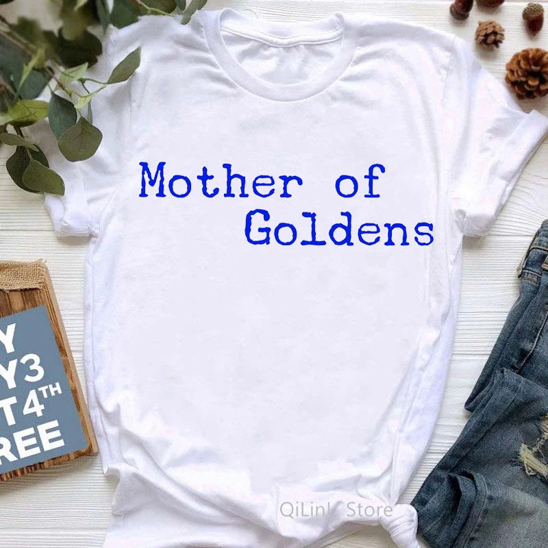 Golden Retriever Queen Dog Mom Summer Graphic Tee