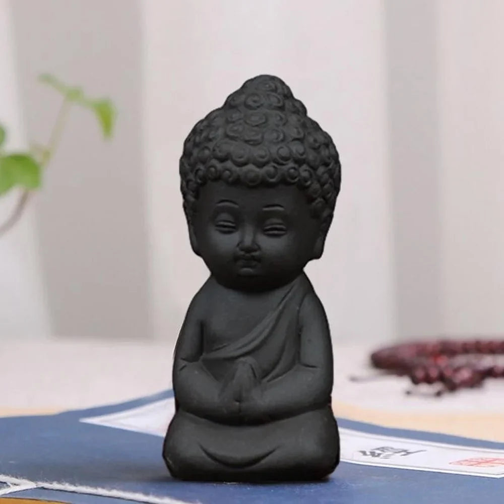 Meditating Baby Buddha Statue Buddha Figurine Decor Zen Monk Sculpture Jardin Lawn Sitting Buddha Tea Pet Ornament