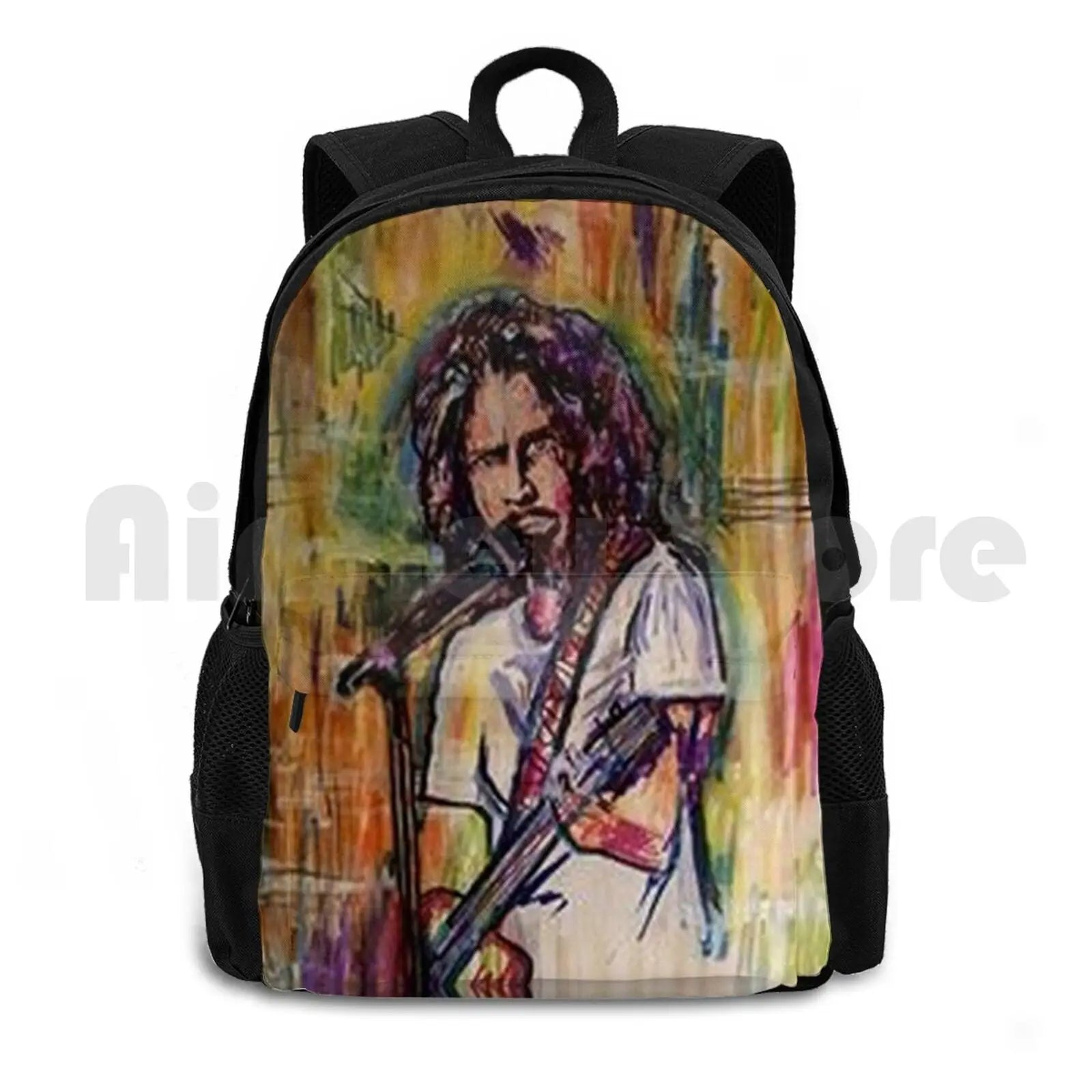 Chris Cornell Tribute Hiking Backpack – Waterproof, Stylish, and Ready for Any Adventure - Premium backpack from Lizard Vigilante - Just $39.99! Shop now at Lizard Vigilante