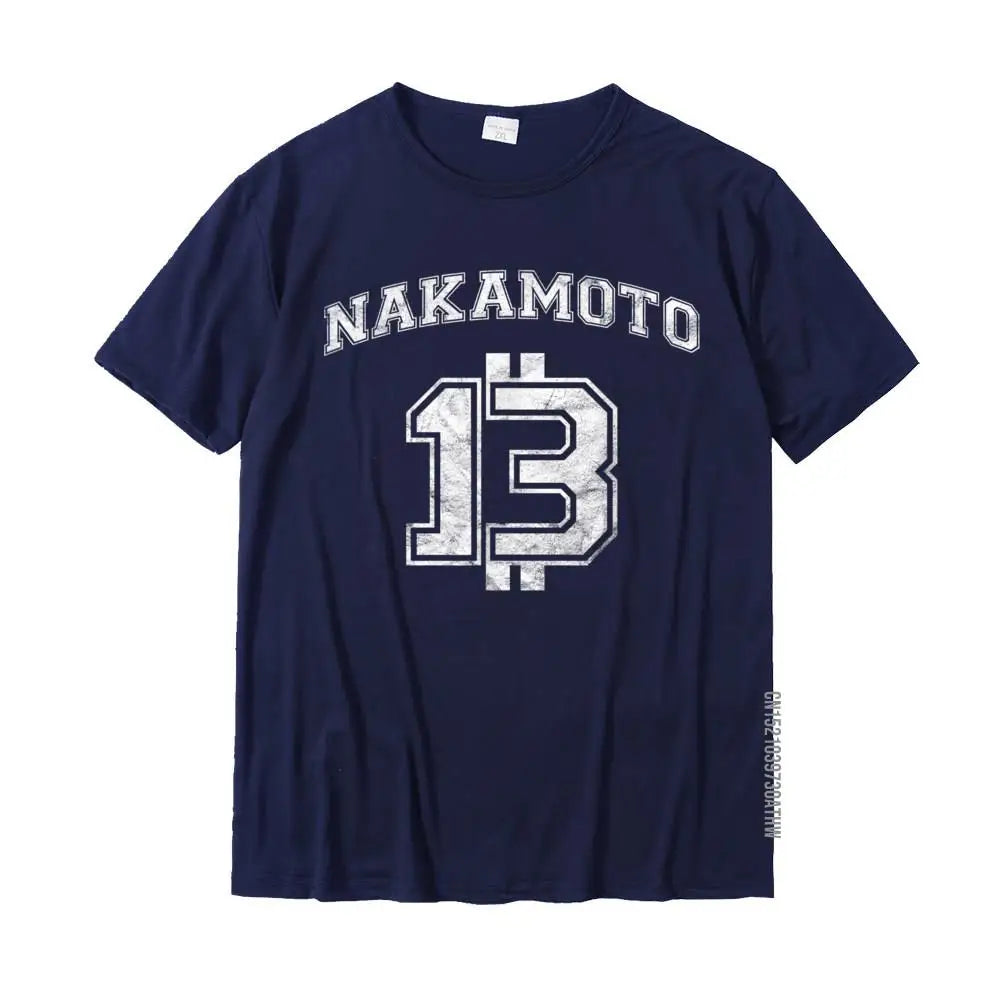 Satoshi Nakamoto Bitcoin Distressed Logo T Shirt Oversized Cotton Casual Streetwear Tee