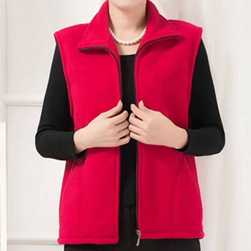 Plus Size Polar Fleece Vest for Women | Autumn/Winter Casual Sleeveless Jacket with Zipper Closure – Multiple Colors - Premium vest from Lizard Vigilante - Just $28.88! Shop now at Lizard Vigilante