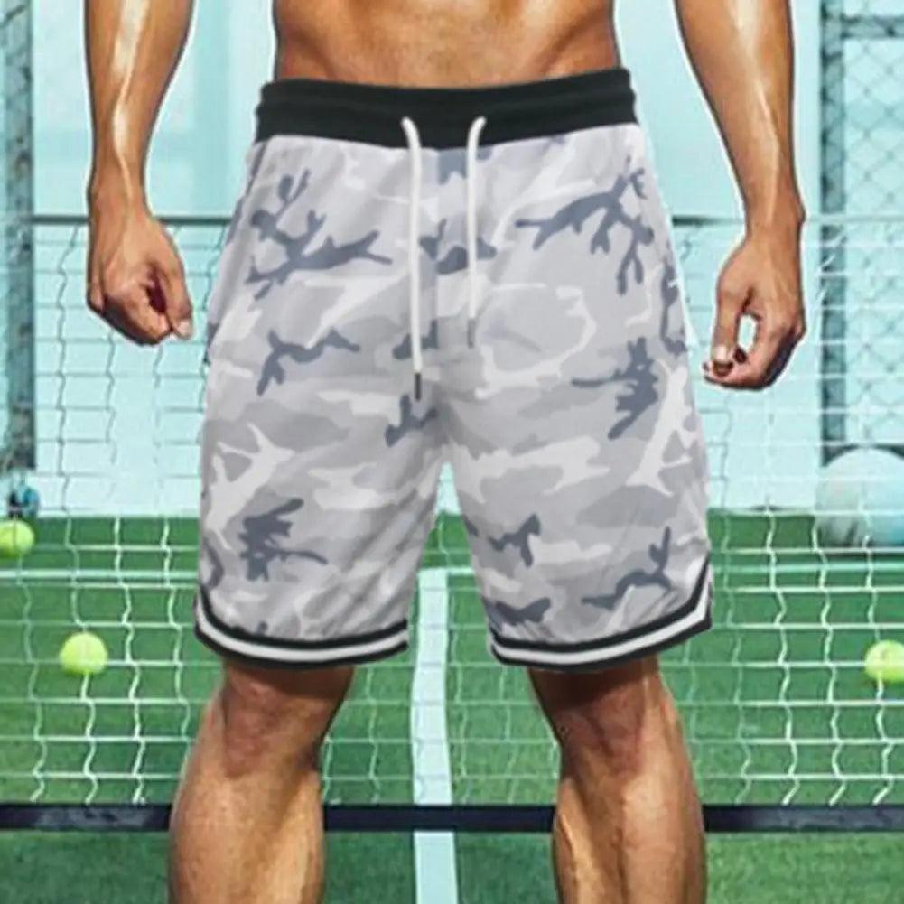 Plus Size Men's Camouflage Fitness Shorts – Quick-Dry Polyester Sports Shorts with Drawstring Waist – Casual & Comfortable Board Shorts for Active Wear - Premium shorts from Lizard Vigilante - Just $22.99! Shop now at Lizard Vigilante