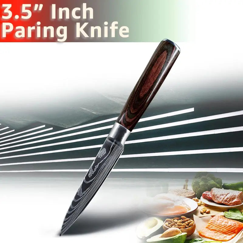 Professional Chef Knife Set – Japanese-Inspired High Carbon Stainless Steel Blades, Santoku & Gyuto Knives for Precision Cutting - Premium knife set from Lizard Vigilante - Just $19.99! Shop now at Lizard Vigilante