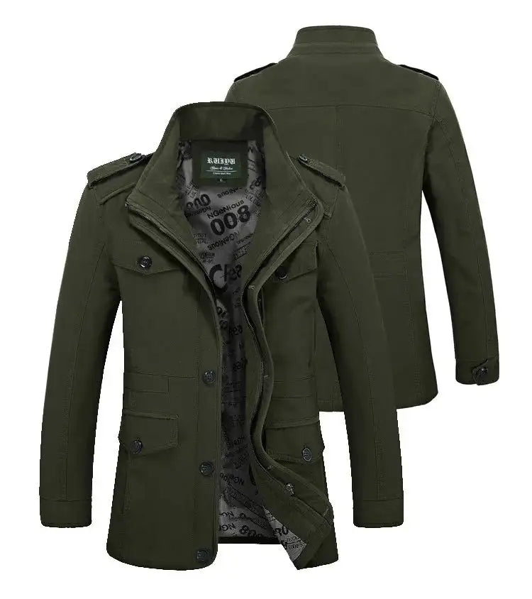 High Quality Men's Casual Jacket 6XL Male Windbreaker Oversized Cotton Classic Jackets Men Clothing Trench Coat A4F5806