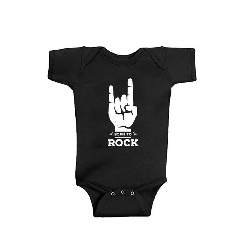 New Arrival Baby Clothes Rock Black Cotton Short Sleeve Baby Bodysuit Baby Boys Girls Clothes Funny Baby Clothing 0-18M - Premium baby clothes from Lizard Vigilante - Just $22.49! Shop now at Lizard Vigilante