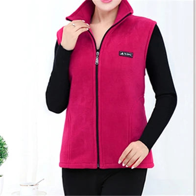 Plus Size Polar Fleece Vest for Women | Autumn/Winter Casual Sleeveless Jacket with Zipper Closure – Multiple Colors - Premium vest from Lizard Vigilante - Just $28.88! Shop now at Lizard Vigilante