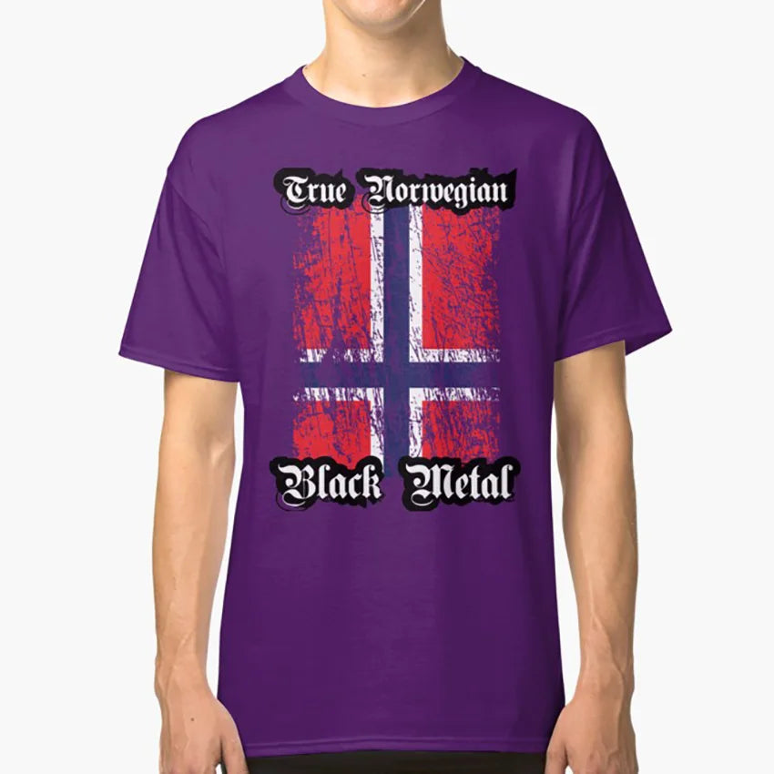 True Norwegian Black Metal - Norwegian Flag Edgewise T Shirt Black Metal Metal True Trve Norwegian Black Metal Gaahl Burzum - Premium t-shirt from Lizard Vigilante - Just $30.49! Shop now at Lizard Vigilante