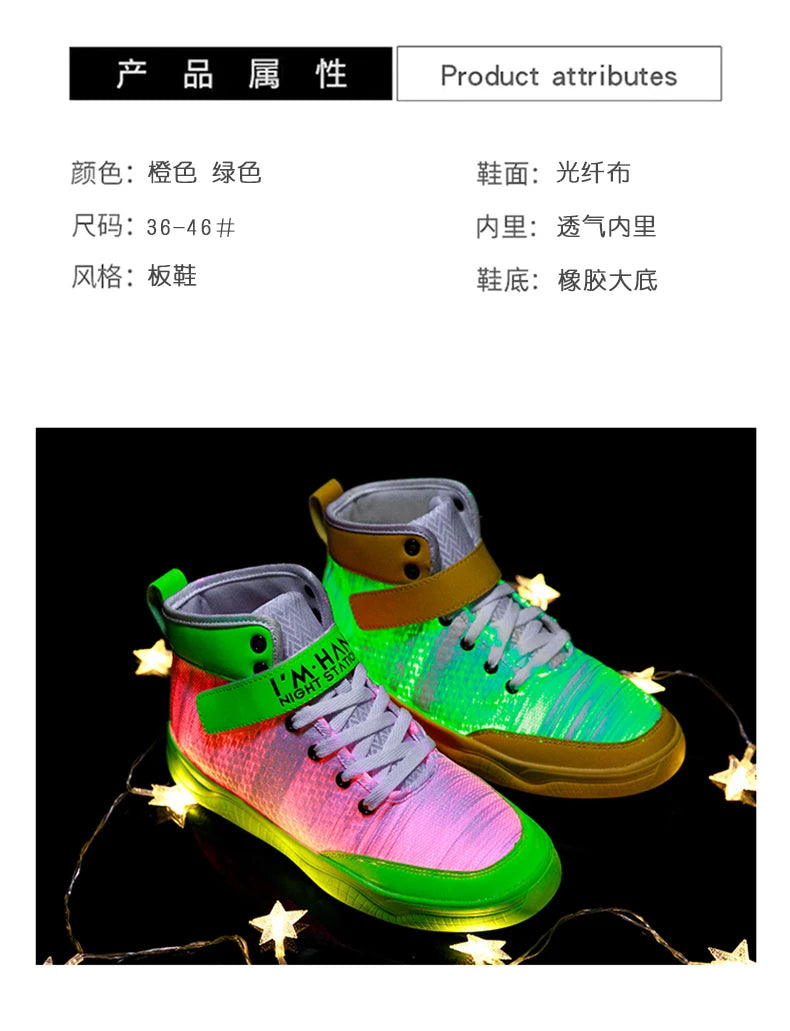 UncleJerry 2020 New Fiber Optic Shoes big boys girls and adult USB Rechargeable Glowing Sneakers Party Shoes Cool Street Shoes - Premium  from Lizard Vigilante - Just $73.99! Shop now at Lizard Vigilante