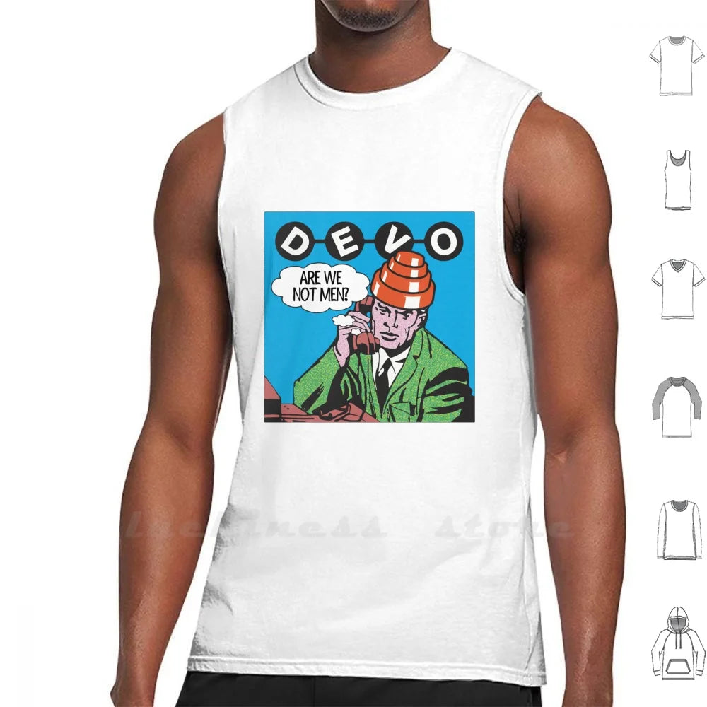 Devo Are We Not Men ? Sleeveless Tank Top Vest Cotton Devo Are We Not Men Devo Helmet Devo Hat Devo Are We Not Men Whip It New - Lizard Vigilante