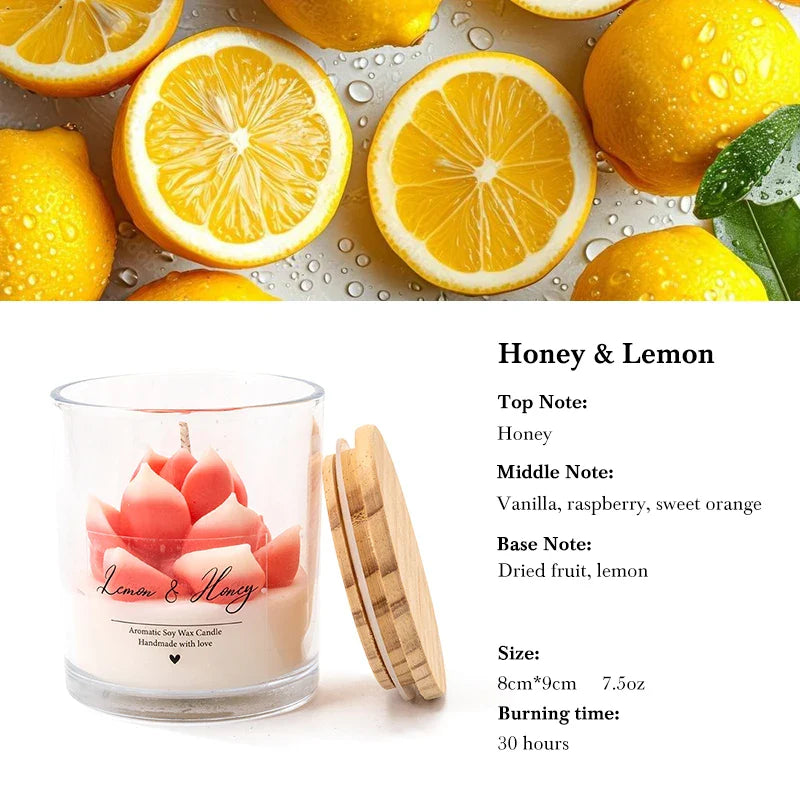 AIKUN Long-Lasting Aromatherapy Soy Wax Daisy Glass Jar Scented Candle with Essential Oils for Home Decor Gift Set