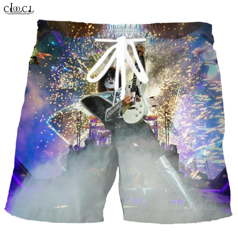 KISS Band 3D Print Men's Summer Fashion Shorts For Comfort - Premium shorts from Lizard Vigilante - Just $30.99! Shop now at Lizard Vigilante