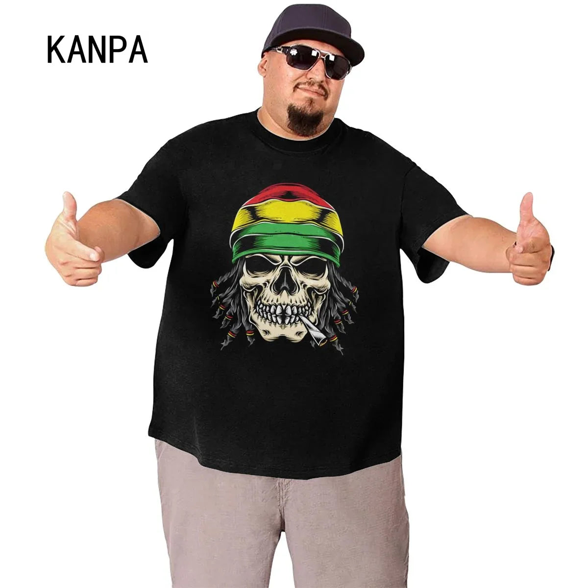 Skull Printed T Shirt For Men Casual Rasta Mon Oversized Blunt Joint Doobie Toker Short Sleeve Clothes Streetwear Hip Hop 3D Printing Top Tees - Lizard Vigilante