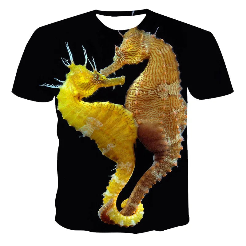 3D Color Fish Graphic T Shirts For Men Summer Fashion Casual Trend funny T-Shirts Personality harajuku Hip Hop Print T-shirt - Premium T-Shirt from Lizard Vigilante - Just $20.99! Shop now at Lizard Vigilante