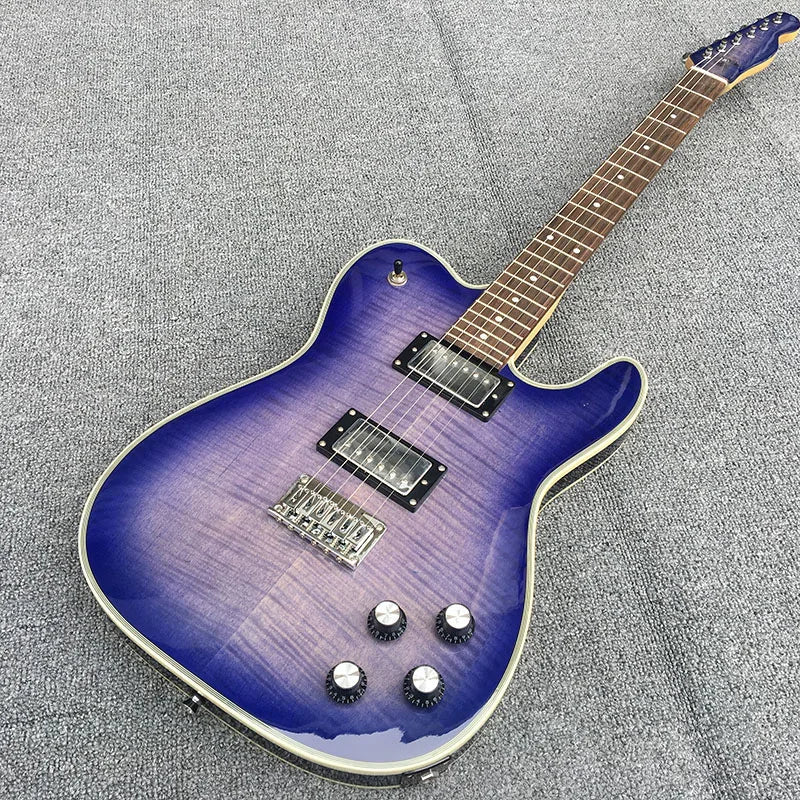 Purple Flame Riotcaster TL — Custom-Shop Electric Guitar With Maple Neck & Rosewood Fury