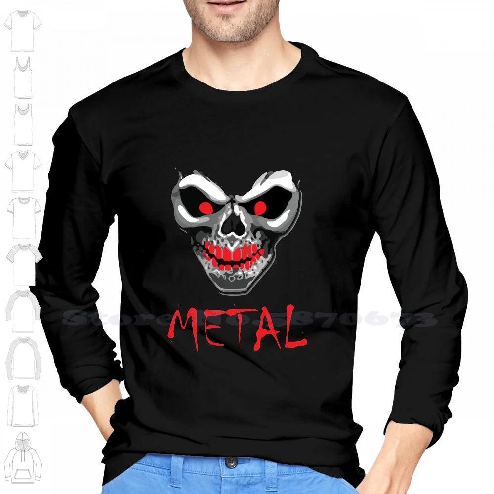 Heavy Metal Music Skull Devil 100% Cotton T-Shirt Heavy Metal Music Hard And Roll Dark Underground Emo Electric Guitar Case Cool - Premium T-Shirt from Lizard Vigilante - Just $21.99! Shop now at Lizard Vigilante