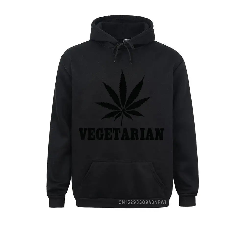 Vegetarian Weed Gift Sweatshirt for Men – Green Hemp Leaves Statement Hoodie, Funny Sportswear - Premium Long-sleeve hoodie from Lizard Vigilante - Just $34.99! Shop now at Lizard Vigilante