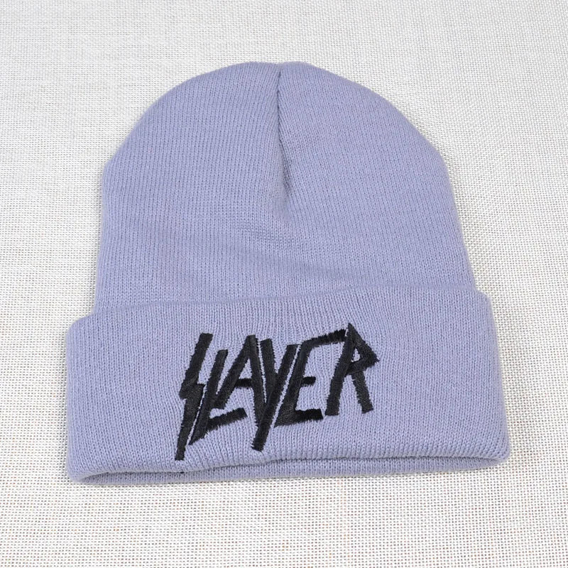 SLAYER Rock Cap – 100% Cotton Knitted Beanie | Warm Winter Embroidered Letter Skullies for Men & Women - Premium  from Lizard Vigilante - Just $19.86! Shop now at Lizard Vigilante