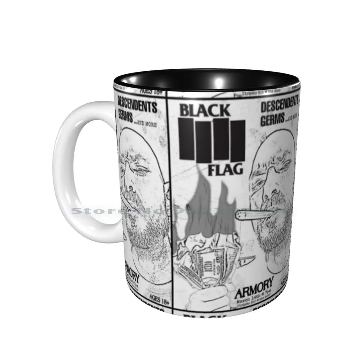 Black Flag Armory Ceramic Mug – Punk, Thrash Metal, and Protest-Themed Coffee Cup - Premium Ceramic Mugs from Lizard Vigilante - Just $22.88! Shop now at Lizard Vigilante