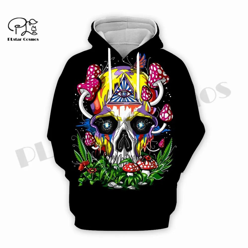 Psychedelic Paradise: 3D Print Mushroom Hoodie - Premium Hoodie from Lizard Vigilante - Just $49.99! Shop now at Lizard Vigilante