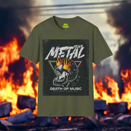 Heavy Metal Death Of Music Unisex Softstyle T-Shirt - Lizard Vigilante