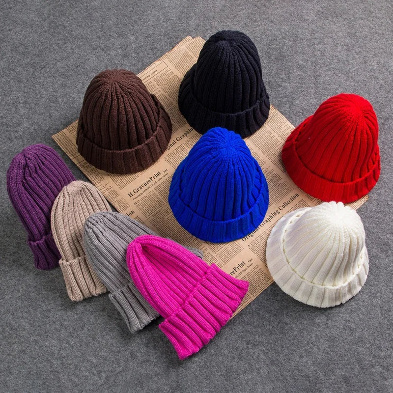 Wholesale Hat Female Unisex Cotton Blends Solid Warm Soft HIP HOP Knitted Hats Men Winter Caps Women Skullies Beanies Girl - Premium  from Lizard Vigilante - Just $5.99! Shop now at Lizard Vigilante