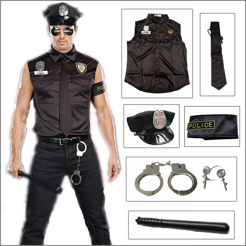 Police Dirty Cop Officer Costume Umorden Halloween Costumes Adult America U.S. Top Shirt Fancy Cosplay Clothing for Men - Premium Cosplay Costumes from Lizard Vigilante - Just $42.99! Shop now at Lizard Vigilante