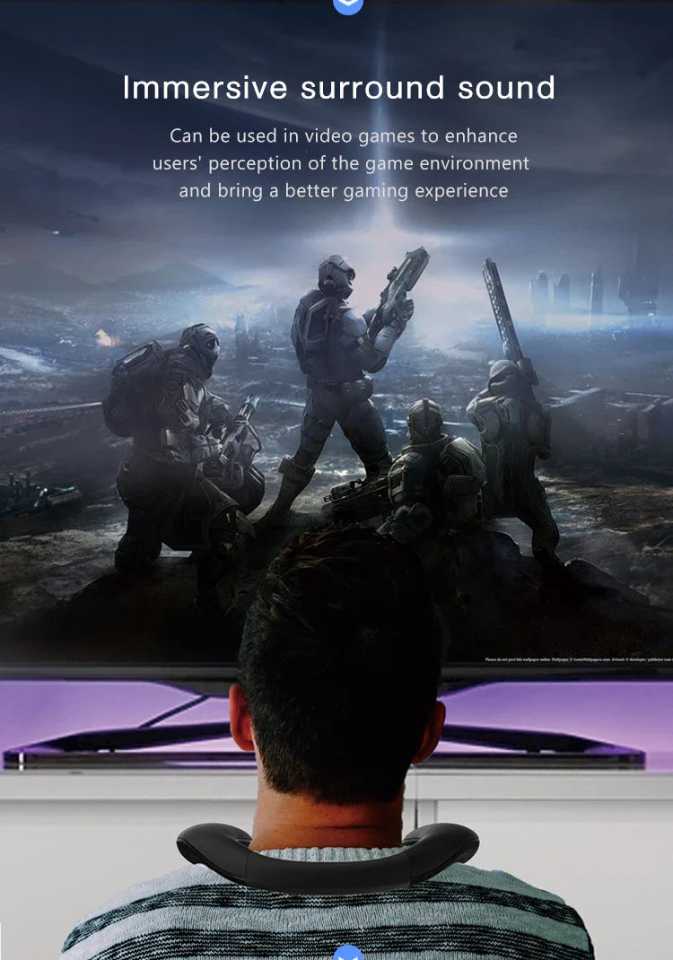 Neckband Bluetooth Speakers 12H music Wireless Wearable Speaker True 3D Stereo Sound Portable Personal Speakers with microphone