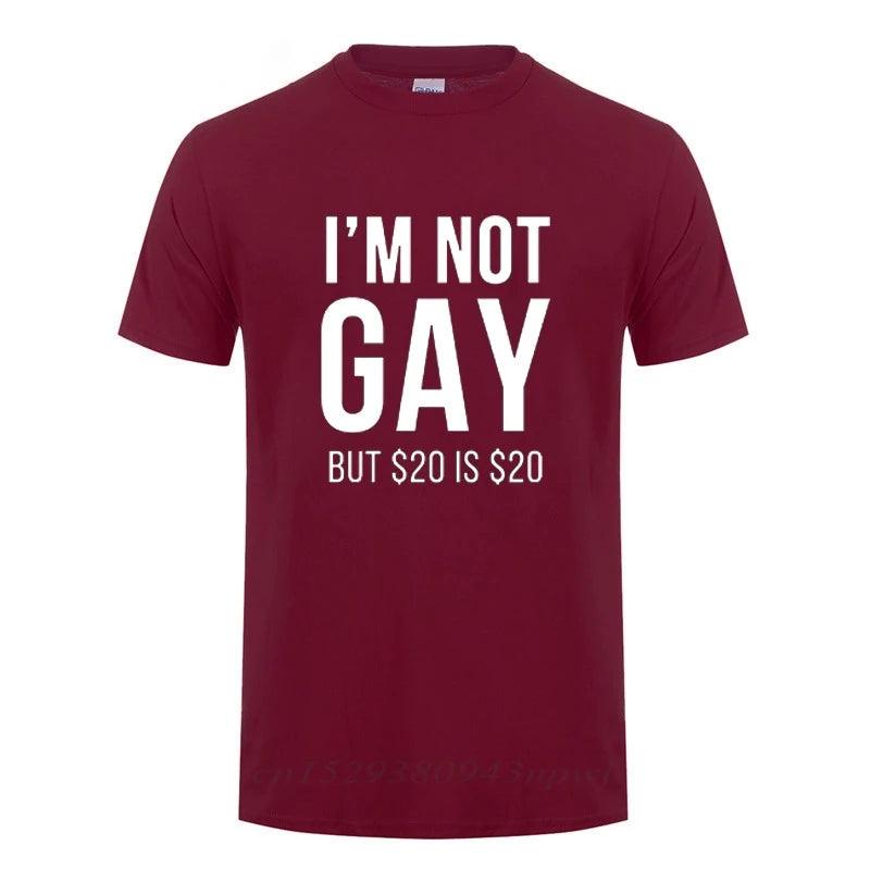 I'm Not Gay But 20 is 20 Funny T-shirt For Man Bisexual Lesbian LGBT Gay Pride Birthdays Party Gifts Cotton T Shirt - Lizard Vigilante