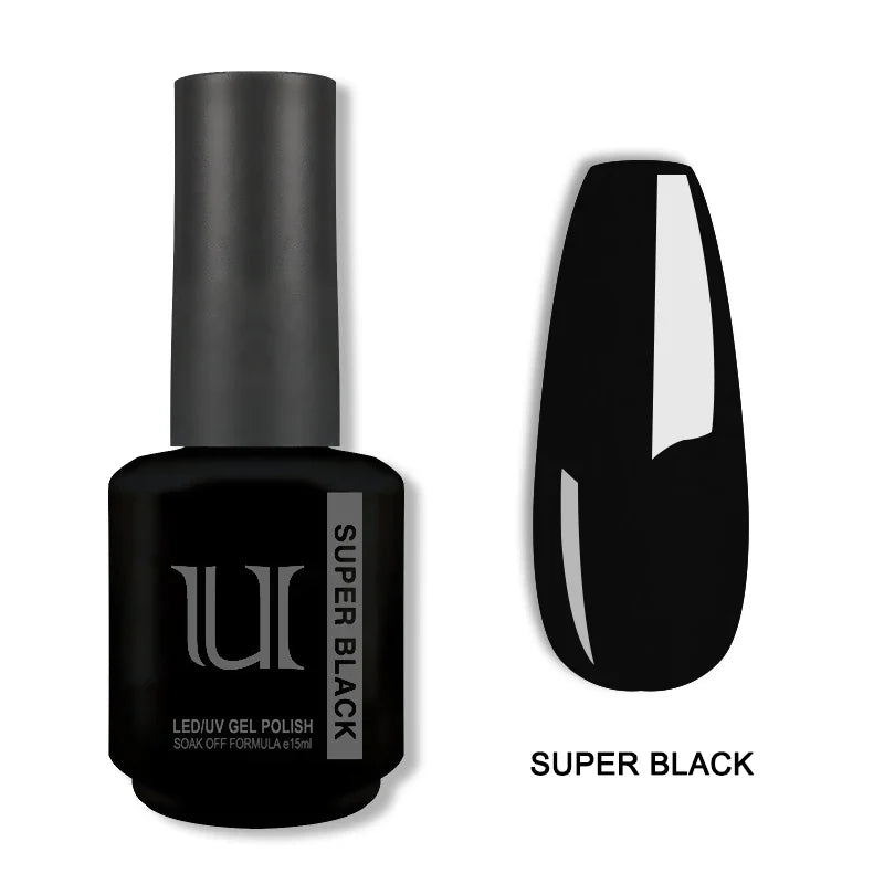 Super Black and White Semi-permanent Varnish 15ml Classic Gel Nail Polish Nails Art Basis Permanent Enamel Soak Off uv Gel lak
